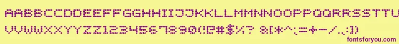 LightLedDisplay7 Font – Purple Fonts on Yellow Background