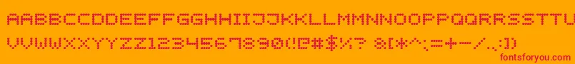 LightLedDisplay7 Font – Red Fonts on Orange Background
