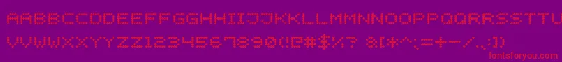 LightLedDisplay7 Font – Red Fonts on Purple Background