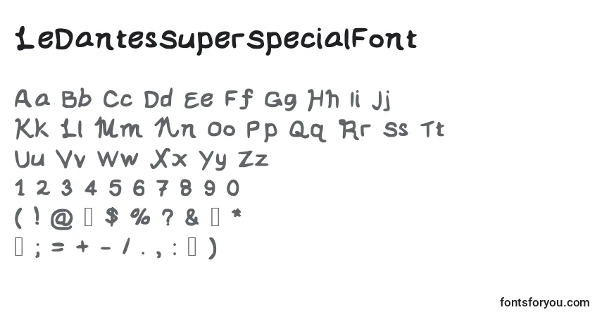 Czcionka LeDantesSuperSpecialFont – alfabet, cyfry, specjalne znaki
