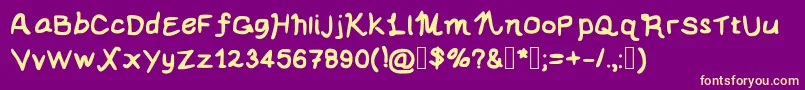 LeDantesSuperSpecialFont Font – Yellow Fonts on Purple Background