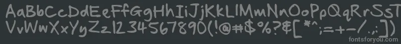 Seanhand Font – Gray Fonts on Black Background