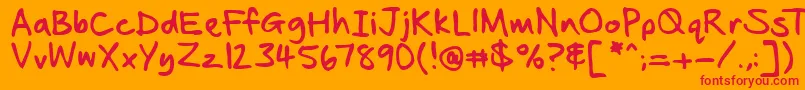 Seanhand Font – Red Fonts on Orange Background