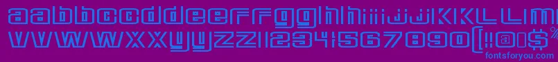 DeluxeducksRegular-fontti – siniset fontit violetilla taustalla