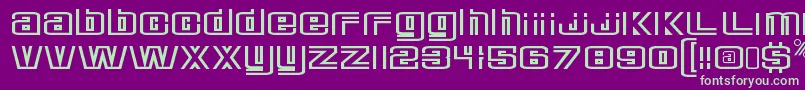 フォントDeluxeducksRegular – 紫の背景に緑のフォント