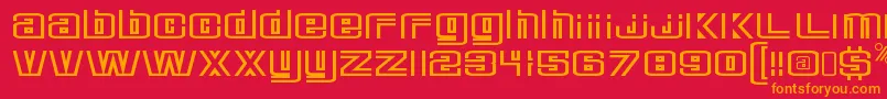 DeluxeducksRegular Font – Orange Fonts on Red Background