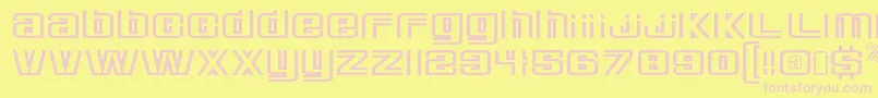 DeluxeducksRegular-fontti – vaaleanpunaiset fontit keltaisella taustalla