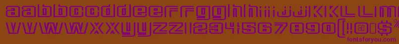 フォントDeluxeducksRegular – 紫色のフォント、茶色の背景