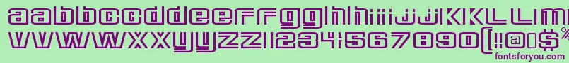フォントDeluxeducksRegular – 緑の背景に紫のフォント