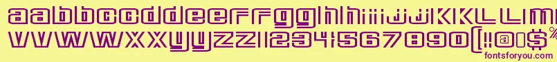 フォントDeluxeducksRegular – 紫色のフォント、黄色の背景