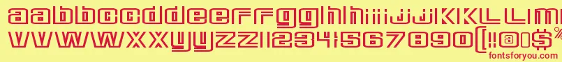 DeluxeducksRegular-fontti – punaiset fontit keltaisella taustalla