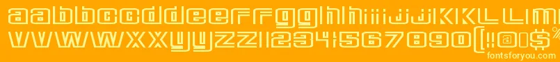 DeluxeducksRegular-fontti – keltaiset fontit oranssilla taustalla