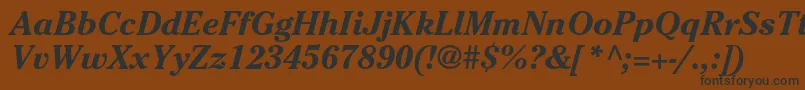フォントCheltenhamstdBolditalic – 黒い文字が茶色の背景にあります