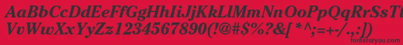 CheltenhamstdBolditalic Font – Black Fonts on Red Background