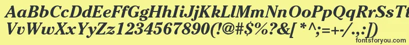 CheltenhamstdBolditalic Font – Black Fonts on Yellow Background