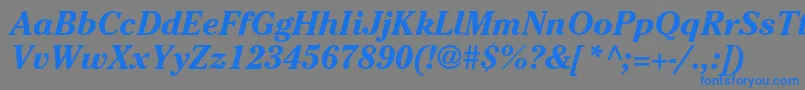 CheltenhamstdBolditalic Font – Blue Fonts on Gray Background