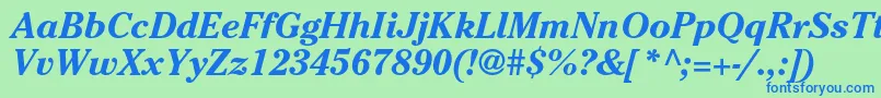 CheltenhamstdBolditalic Font – Blue Fonts on Green Background