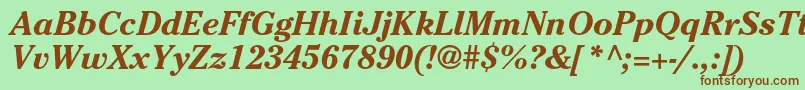 Шрифт CheltenhamstdBolditalic – коричневые шрифты на зелёном фоне