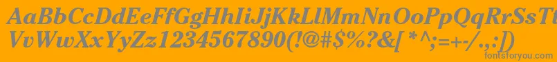 CheltenhamstdBolditalic-Schriftart – Graue Schriften auf orangefarbenem Hintergrund