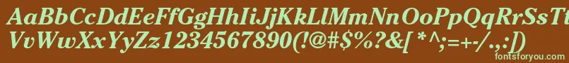 CheltenhamstdBolditalic Font – Green Fonts on Brown Background