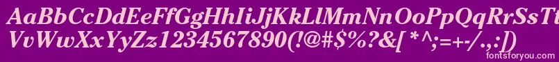 CheltenhamstdBolditalic Font – Pink Fonts on Purple Background