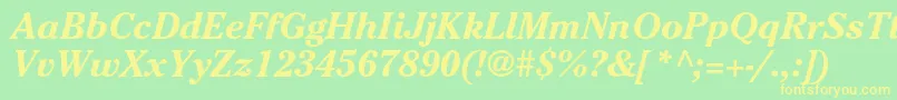 CheltenhamstdBolditalic Font – Yellow Fonts on Green Background