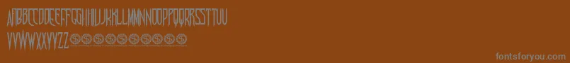 Czcionka Nosferotica – szare czcionki na brązowym tle
