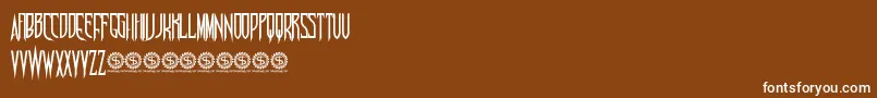 Czcionka Nosferotica – białe czcionki na brązowym tle