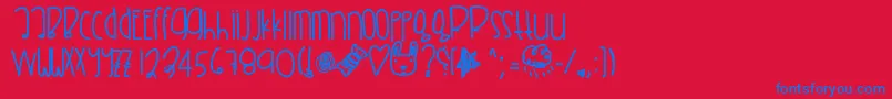 Citrusgrapefruit Font – Blue Fonts on Red Background