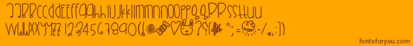 Weitere Informationen zur Citrusgrapefruit-Schriftart Citrusgrapefruit-Schriftart – Braune Schriften auf orangefarbenem Hintergrund