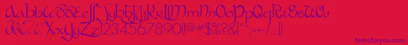 BastardaRegular Font – Purple Fonts on Red Background