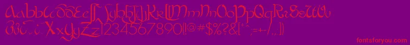 BastardaRegular Font – Red Fonts on Purple Background