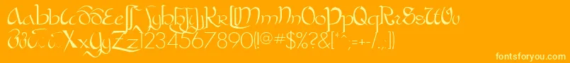 BastardaRegular Font – Yellow Fonts on Orange Background