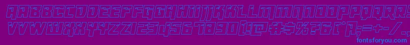 Dangerbotout Font – Blue Fonts on Purple Background