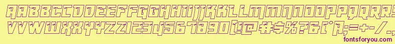 Dangerbotout Font – Purple Fonts on Yellow Background