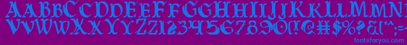 Warasgardc Font – Blue Fonts on Purple Background