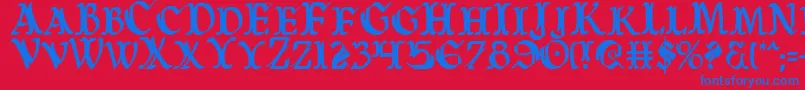 Warasgardc-fontti – siniset fontit punaisella taustalla