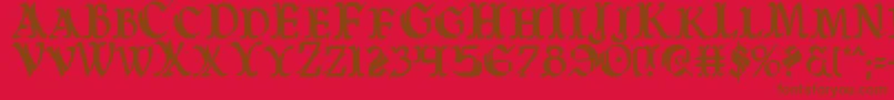 Warasgardc Font – Brown Fonts on Red Background