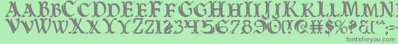 Warasgardc Font – Gray Fonts on Green Background