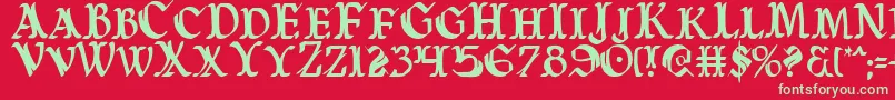 Warasgardc Font – Green Fonts on Red Background