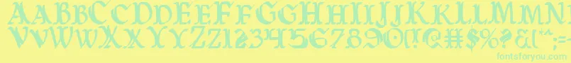 Warasgardc Font – Green Fonts on Yellow Background