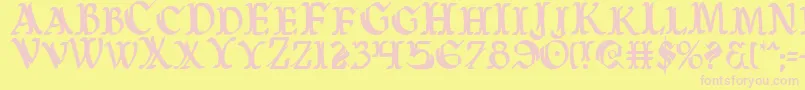 Warasgardc Font – Pink Fonts on Yellow Background