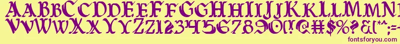 Warasgardc Font – Purple Fonts on Yellow Background