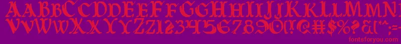 Warasgardc Font – Red Fonts on Purple Background