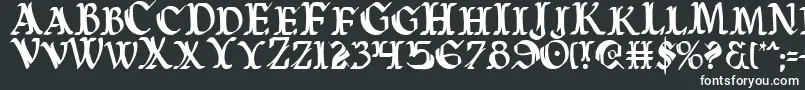 フォントWarasgardc – 黒い背景に白い文字