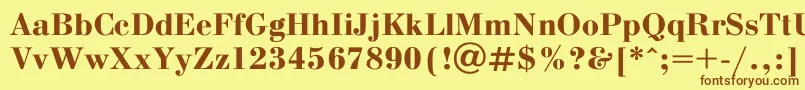 Bodoni ffy Font – Brown Fonts on Yellow Background