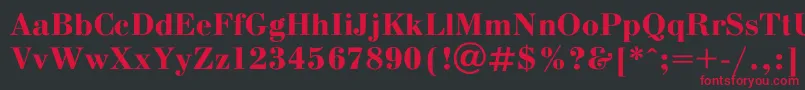 Bodoni ffy Font – Red Fonts on Black Background