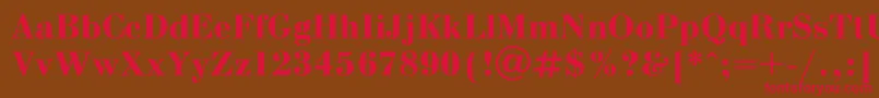 Bodoni ffy Font – Red Fonts on Brown Background