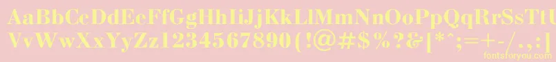 Bodoni ffy Font – Yellow Fonts on Pink Background
