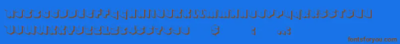 NowyGeroy4fShadow Font – Brown Fonts on Blue Background
